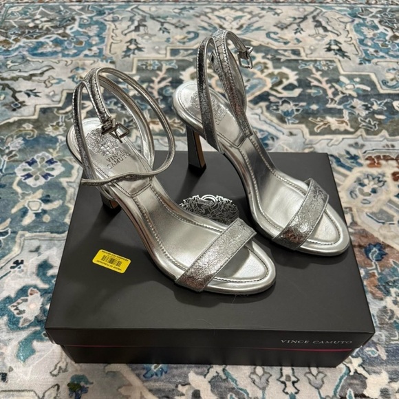 Vince Camuto Silver Strappy Heels - Picture 2 of 5